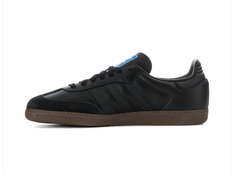 Adidas Samba Tonal Black Sneakers with Dark Brown Sole