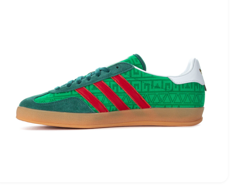 Adidas Green & Red Patterned Gum-Sole Sneakers
