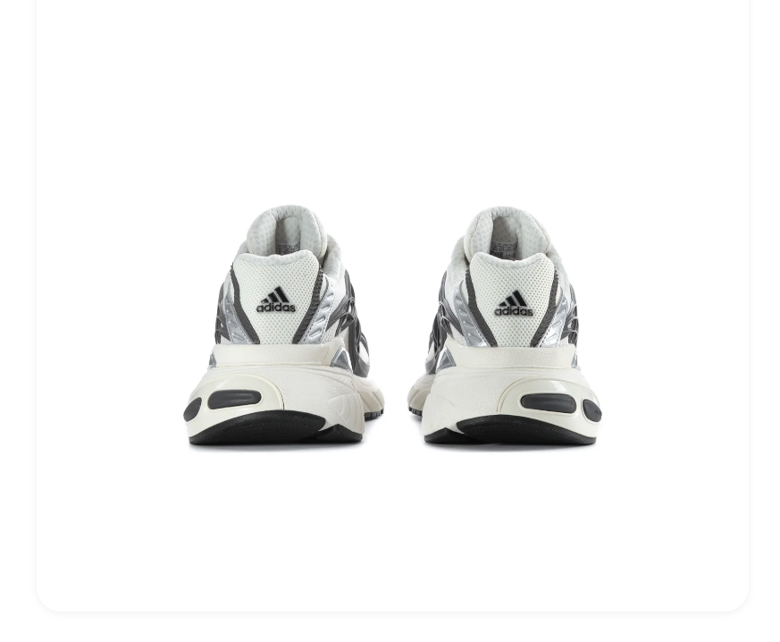 Adidas Adistar White & Grey Chunky Sneakers with Silver Accents