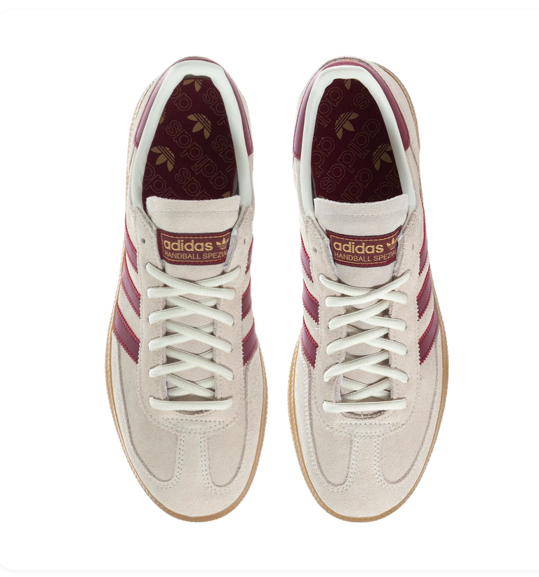 Adidas Handball Spezial Cream & Burgundy Gum-Sole Sneakers