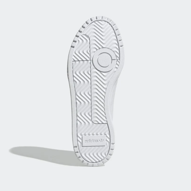 Adidas White Low-Top Sneakers with Cream Accents & Embossed Trefoil