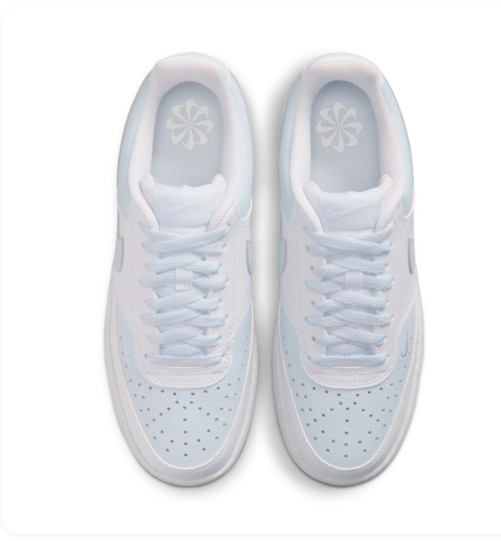 Nike White & Pale Blue Low-Top Sneakers