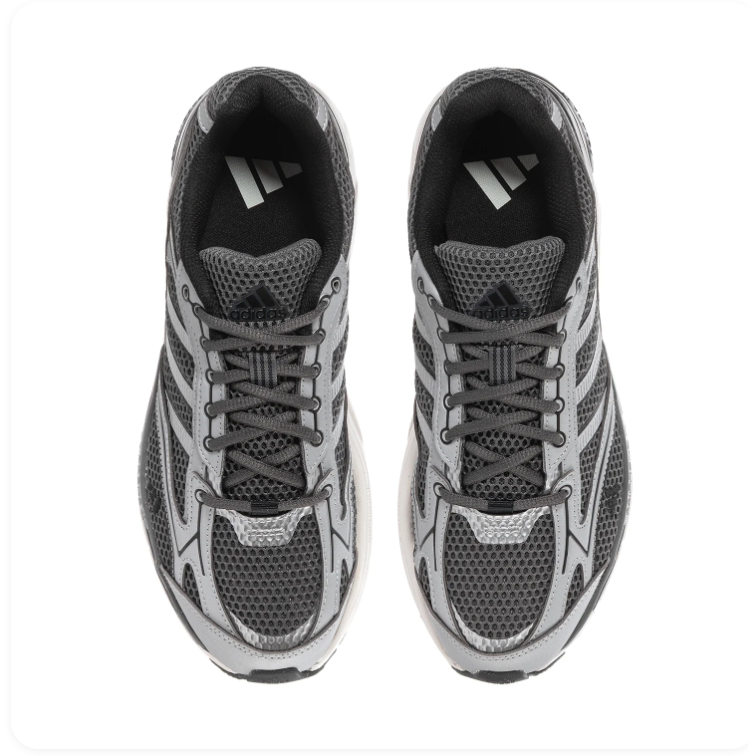 Adidas Grey & Metallic Silver Mesh Sneakers