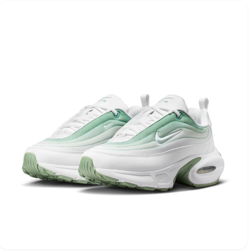 Nike Air Max White & Mint Green Chunky Sneakers