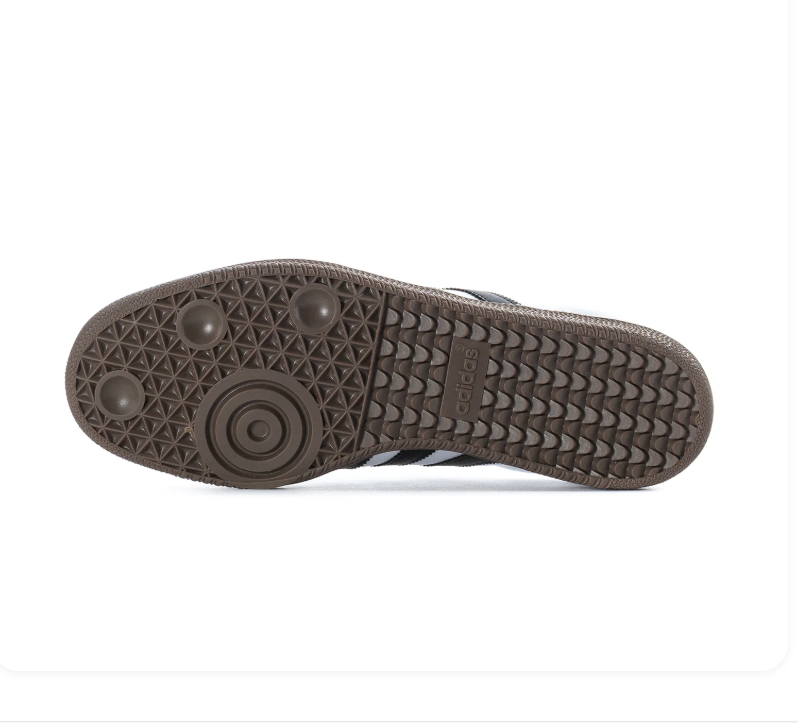 Adidas Samba White & Black Sneakers with Grey T-Toe
