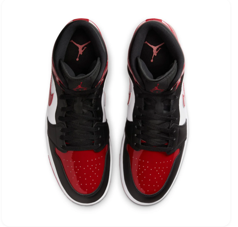 Air Jordan 1 Mid Red, Black & White Sneakers