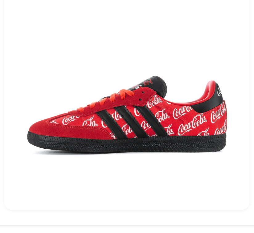 Adidas Red & Black Low-Top Sneakers with Coca-Cola Graphics
