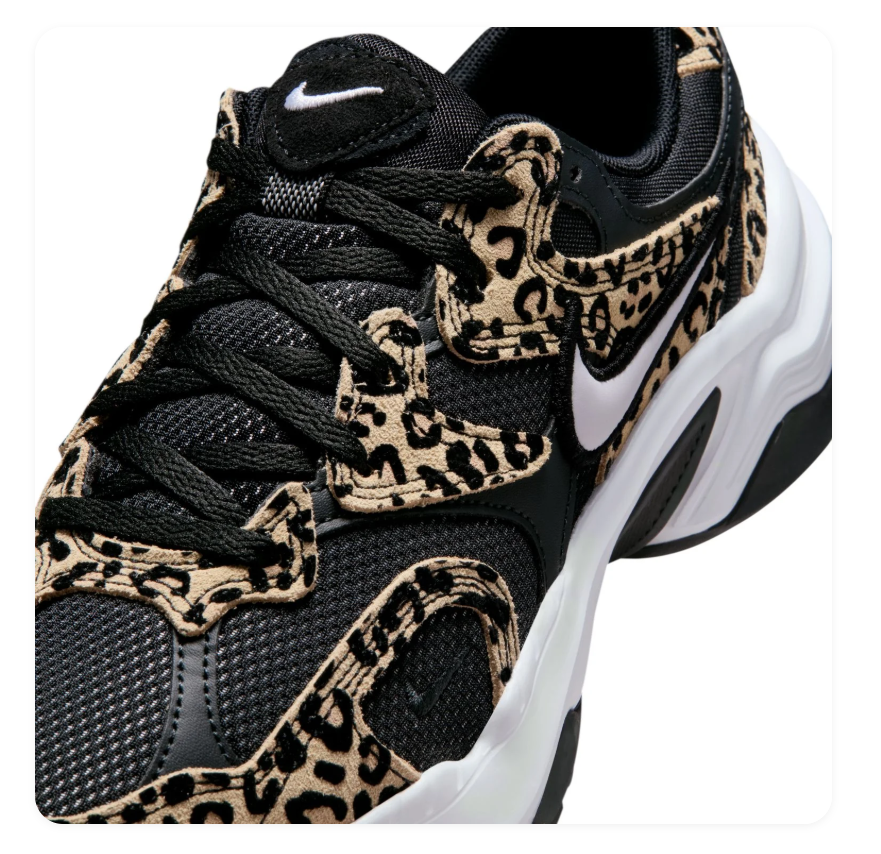 Nike Black & Leopard-Print Chunky Sneakers with White Sole