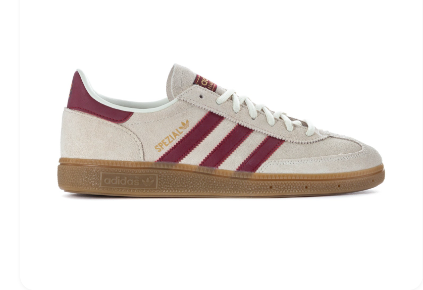 Adidas Handball Spezial Cream & Burgundy Gum-Sole Sneakers