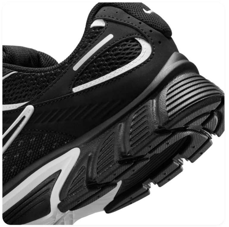 Nike Black Mesh Sneakers with Silver Accents & Chunky Sole