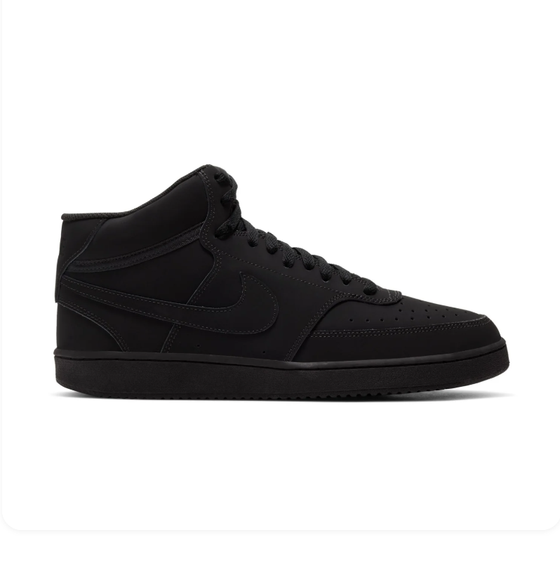 Nike All-Black Mid-Top Sneakers with Tonal Swoosh