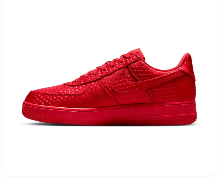 Nike Air Force 1 All-Red Textured Low-Top Sneakers