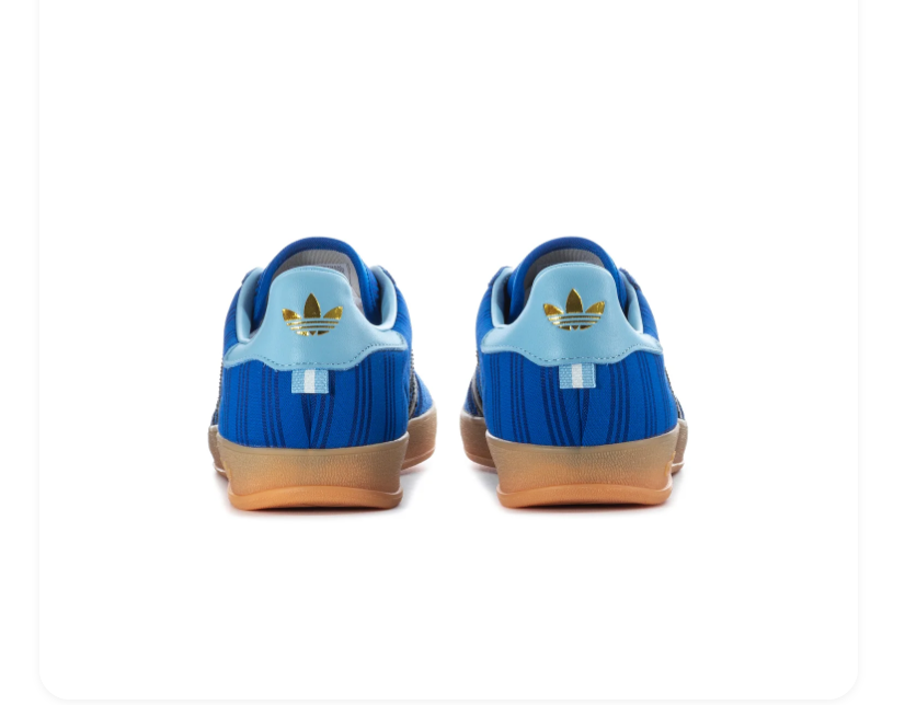 Adidas Gazelle Blue & Black Patterned Gum-Sole Sneakers