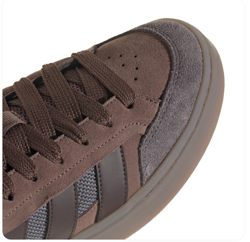 Adidas Brown & Charcoal Low-Top Sneakers with Taupe Sole