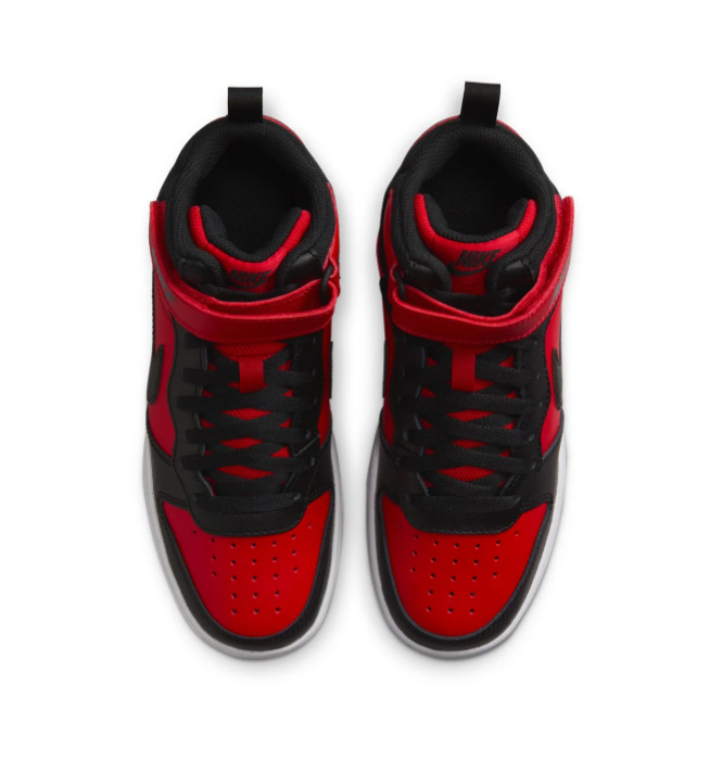 Nike Red & Black Mid-Top Sneakers with Ankle Strap
