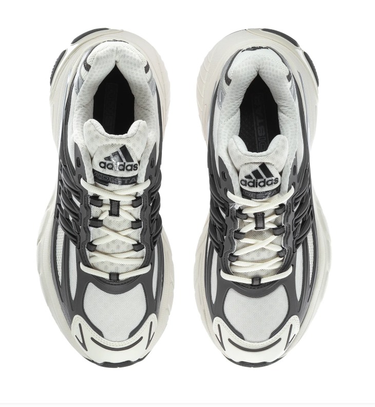 Adidas Adistar White & Grey Chunky Sneakers with Silver Accents