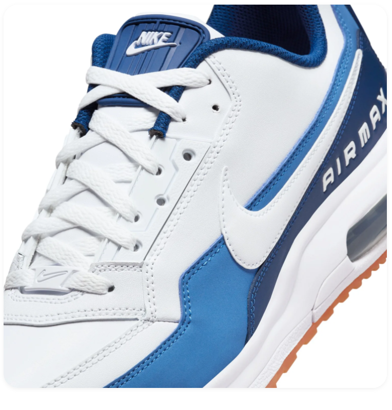 Nike Air Max White & Blue Sneakers with Gum Outsole