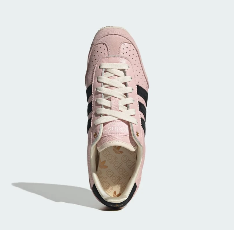 Adidas Light Pink & Black Low-Top Sneakers with Cream Sole