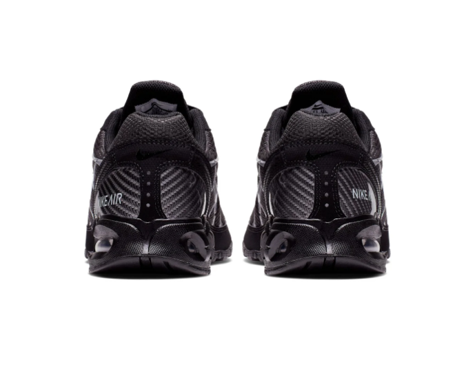 Nike Air Max Black & Charcoal Mesh Sneakers with Silver Accents