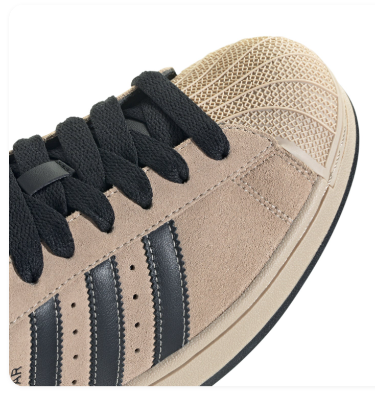 Adidas Superstar Beige & Black Shell-Toe Sneakers
