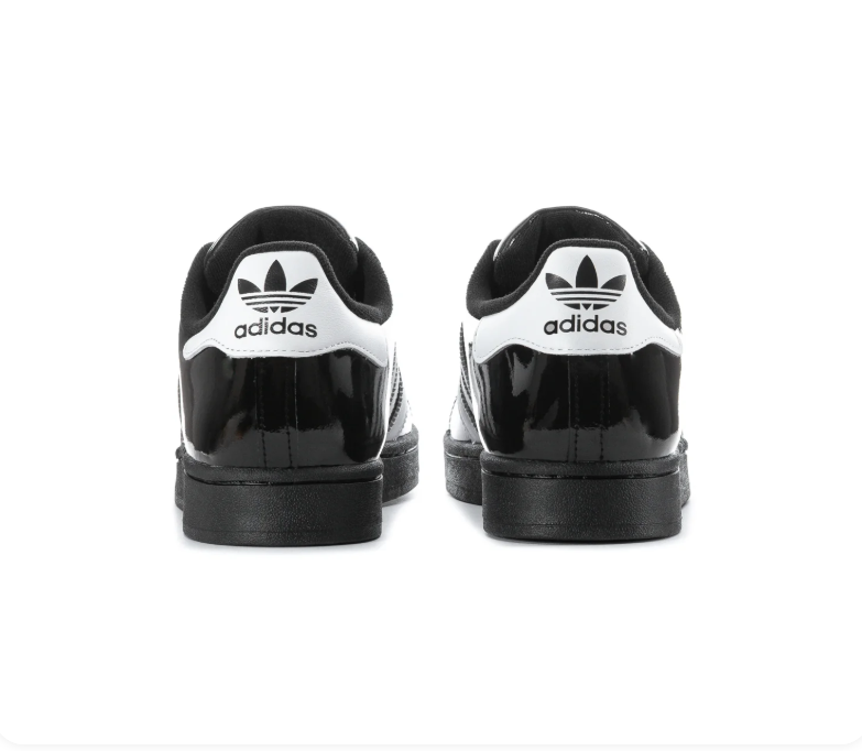 Adidas Superstar Glossy Black & White Shell-Toe Sneakers