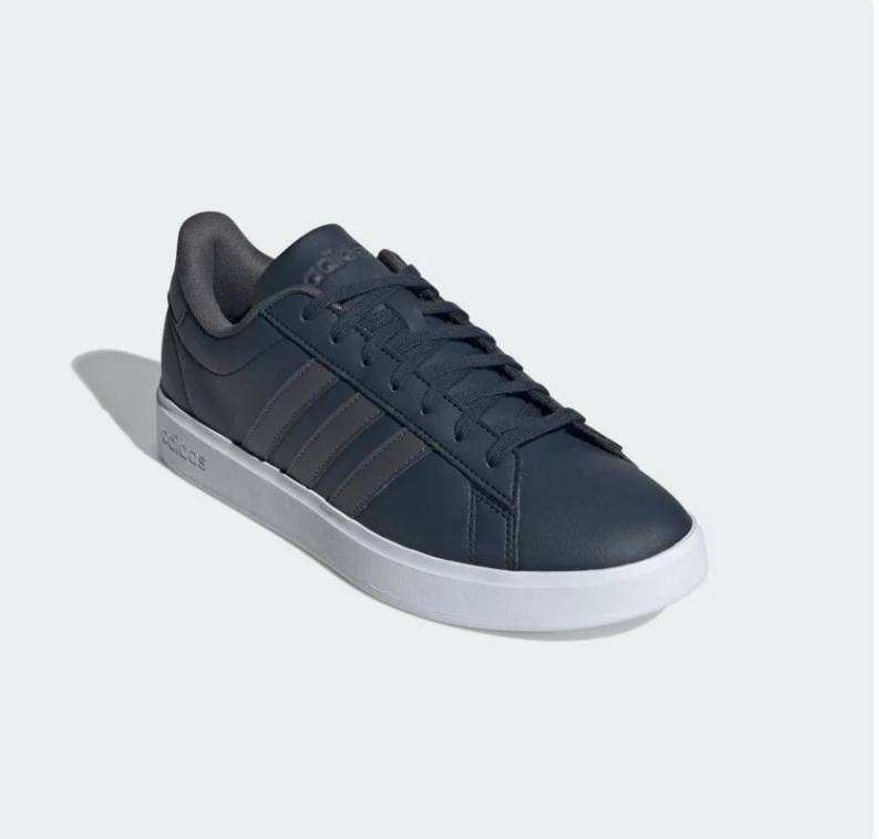 Adidas Dark Navy & Charcoal Low-Top Sneakers with White Sole