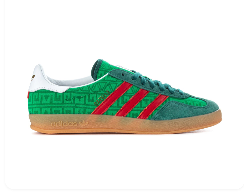 Adidas Green & Red Patterned Gum-Sole Sneakers