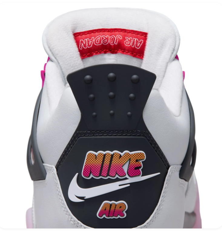 Air Jordan 4 White & Pink Sneakers with Gradient Details