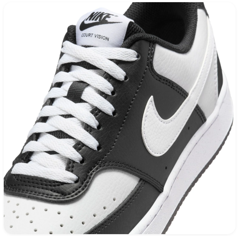 Nike Court Vision Black & White Low-Top Sneakers
