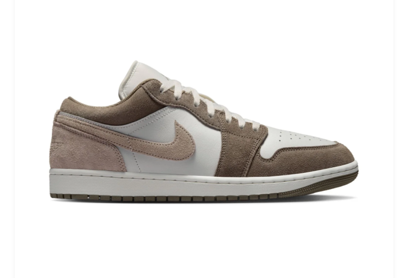 Air Jordan 1 Low Taupe & White Sneakers