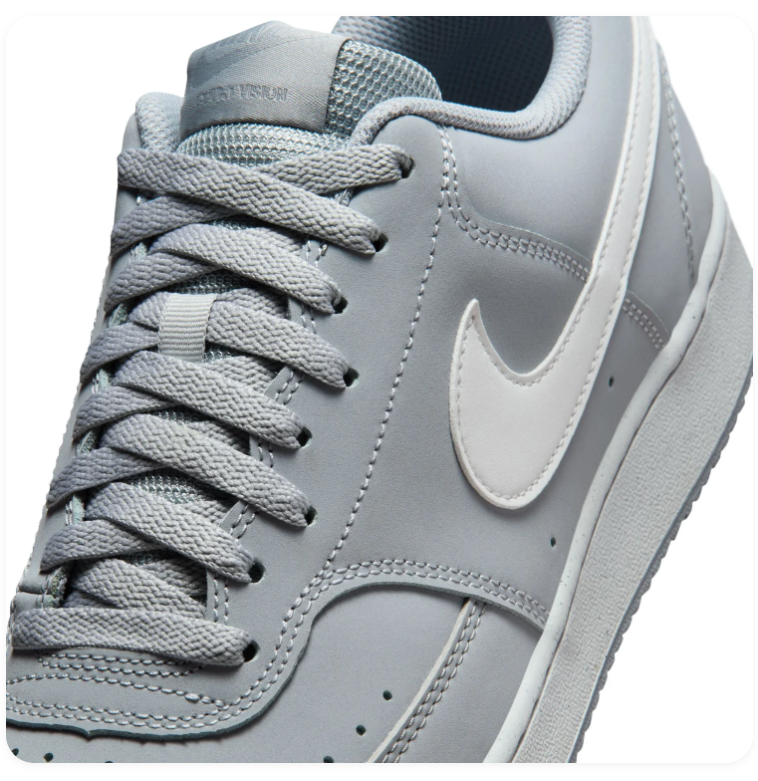 Nike Court Vision Grey & White Low-Top Sneakers