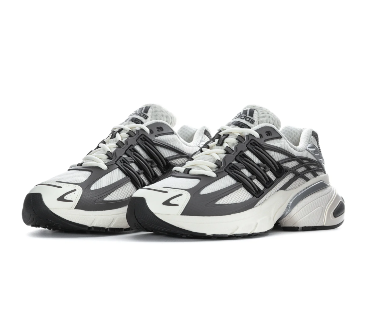 Adidas Adistar White & Grey Chunky Sneakers with Silver Accents