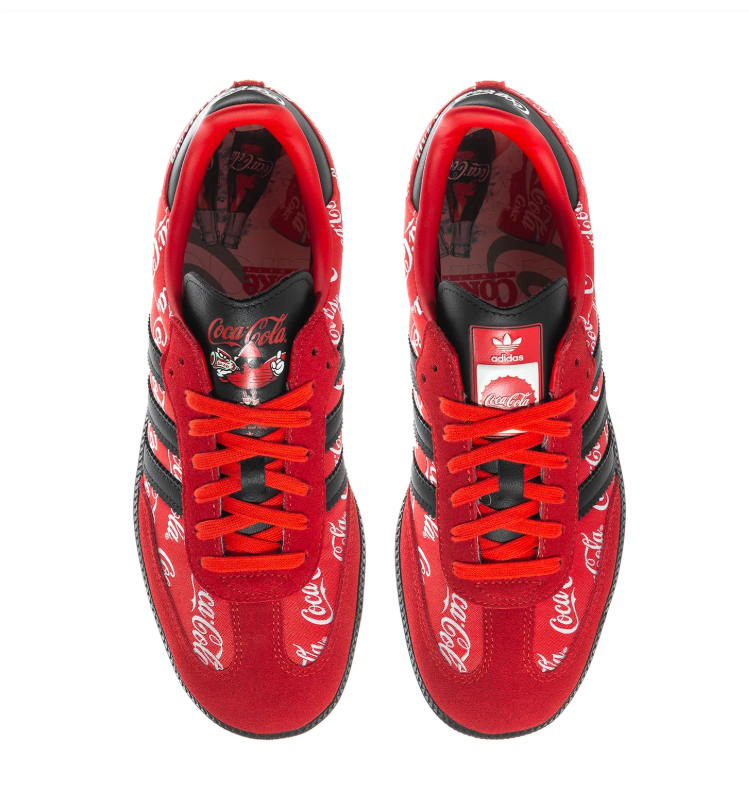 Adidas Red & Black Low-Top Sneakers with Coca-Cola Graphics