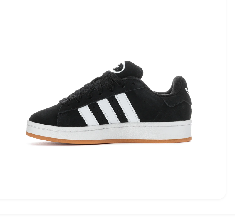 Adidas Campus Black & White Gum-Sole Sneakers