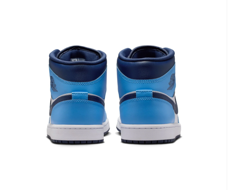 Air Jordan 1 Mid Blue, White & Navy Sneakers