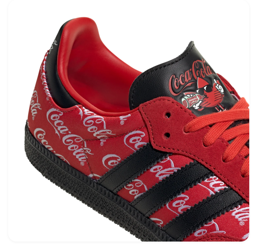 Adidas Red & Black Low-Top Sneakers with Coca-Cola Graphics
