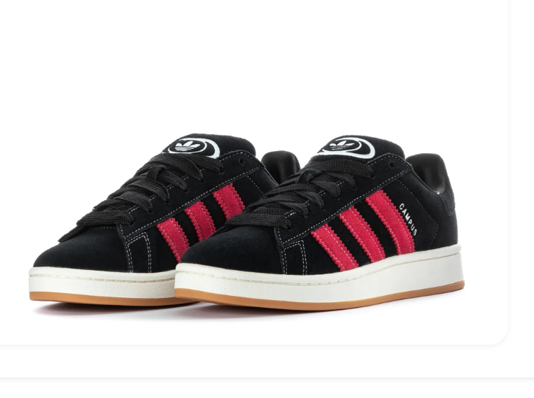 Adidas Campus Black & Pink Gum-Sole Sneakers