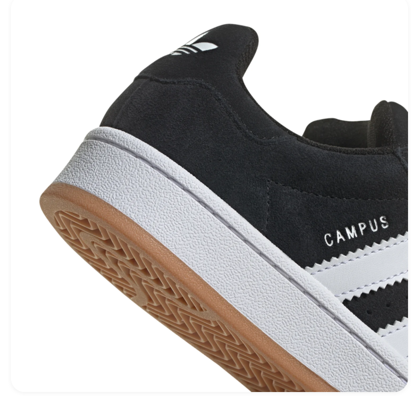 Adidas Campus Black & White Gum-Sole Sneakers