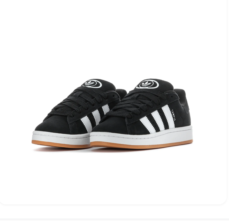 Adidas Campus Black & White Gum-Sole Sneakers
