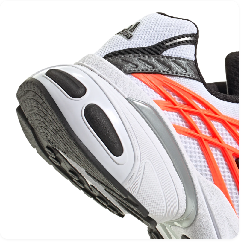Adidas Adistar White & Orange Chunky Sneakers with Black Stripes