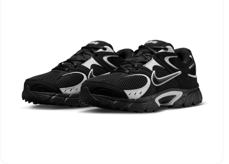 Nike Black Mesh Sneakers with Silver Accents & Chunky Sole