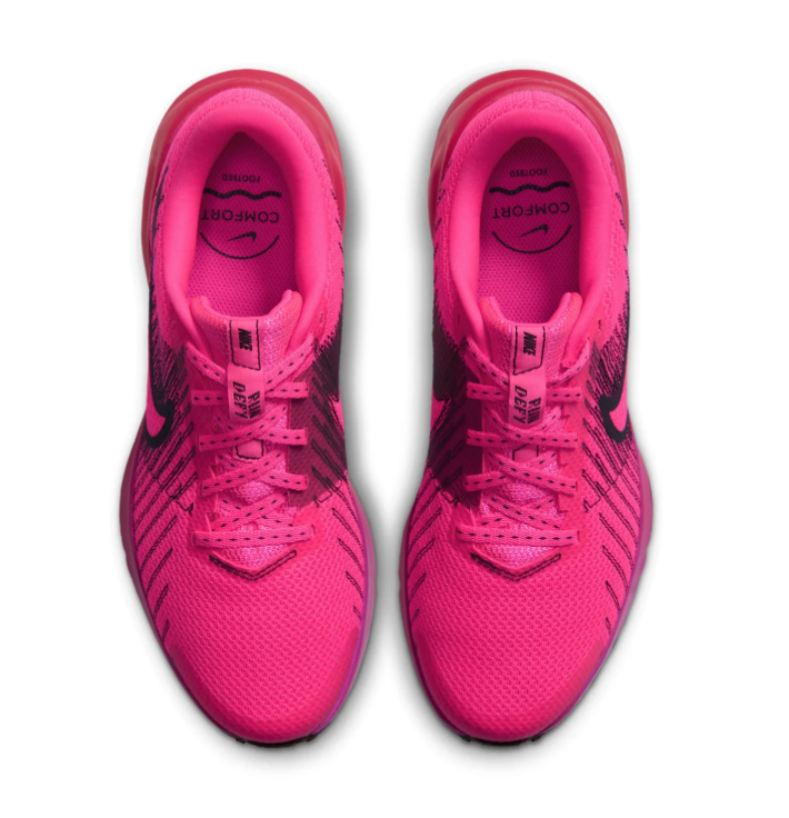 Nike Hot Pink Mesh Sneakers with Black Swoosh Graphics