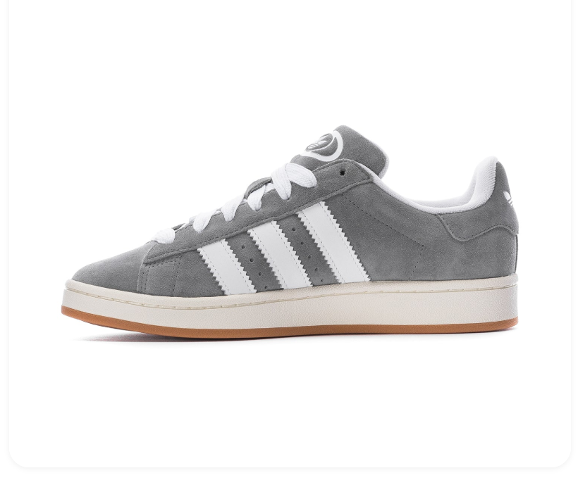Adidas Campus Grey & White Gum-Sole Sneakers