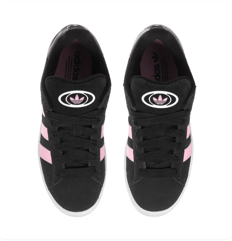 Adidas Campus Black & Pink Sneakers with White Sole
