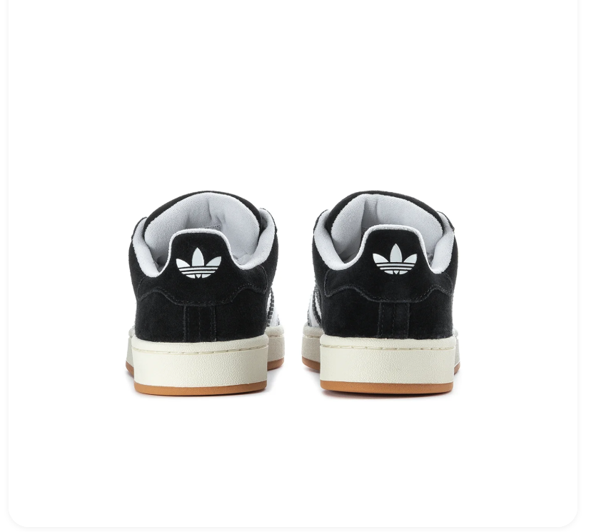 Adidas Campus Black & White Gum-Sole Sneakers