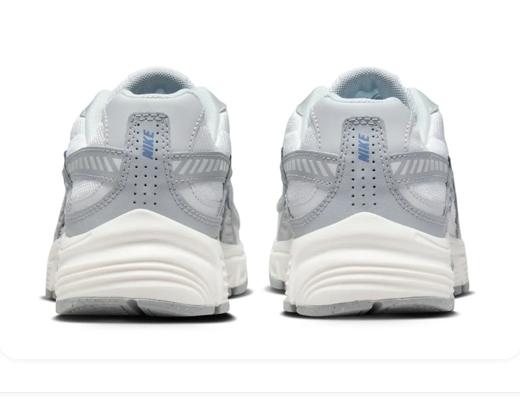 Nike White & Grey Mesh Sneakers with Blue Swoosh