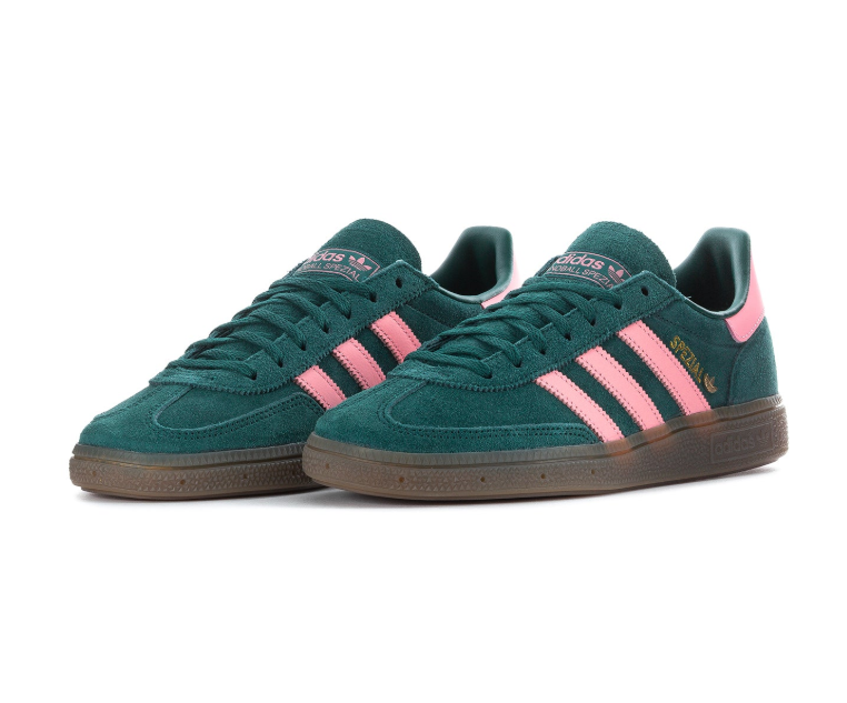 Adidas Handball Spezial Dark Green & Pink Gum-Sole Sneakers