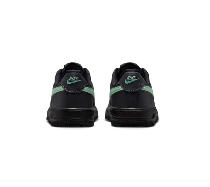 Nike Air Force 1 Black & Mint Green Low-Top Sneakers