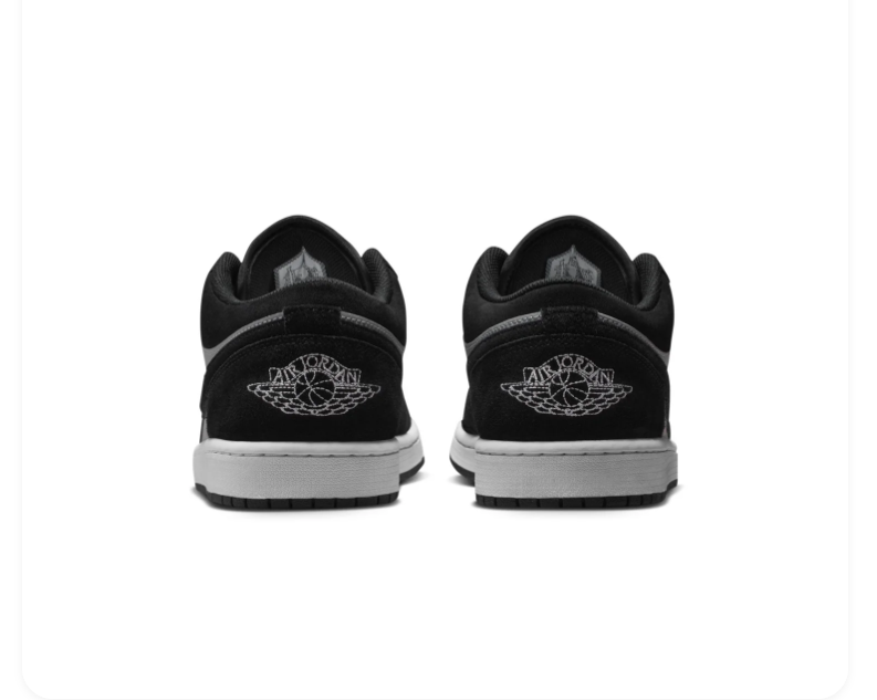 Air Jordan 1 Low Black & Grey Sneakers