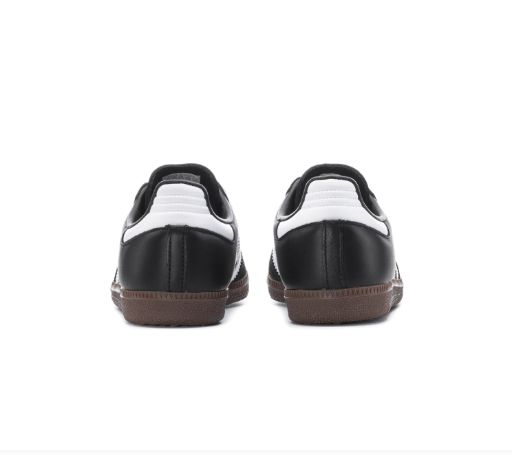 Adidas Samba Black & White Sneakers with Dark Brown Sole